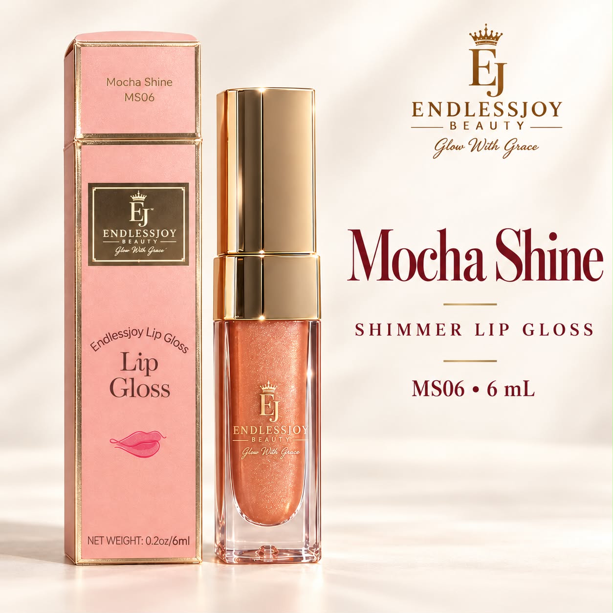 EndlessJoy Beauty Mocha Shine Shimmer Lip Gloss - MS06 - Image 2